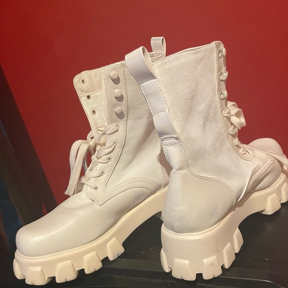EGO Off White Combat Boots - Picture 9 of 9